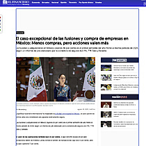 El caso excepcional de las fusiones y compra de empresas en Mxico: Menos compras, pero acciones valen ms